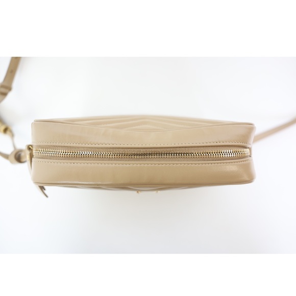 Saint Laurent Lou Camera Bag Small, Beige Leather With Gold Hardware - Picture 6 of 12
